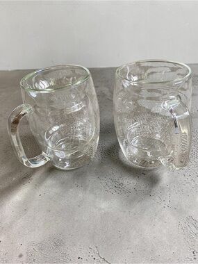 JOY JOLT Cadus Glass Double Wall Insulated Coffee Mugs Set Of 2